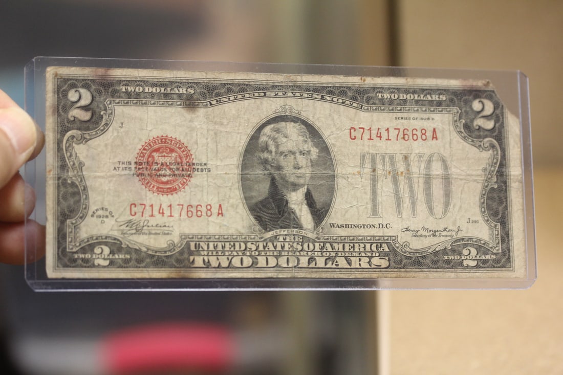 1928 $2.00 Note: low grade/cull condition