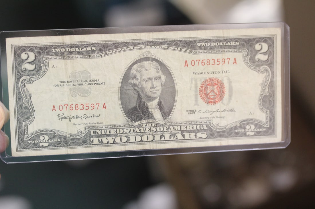 1963 Red Seal $2.00 Note: as shown