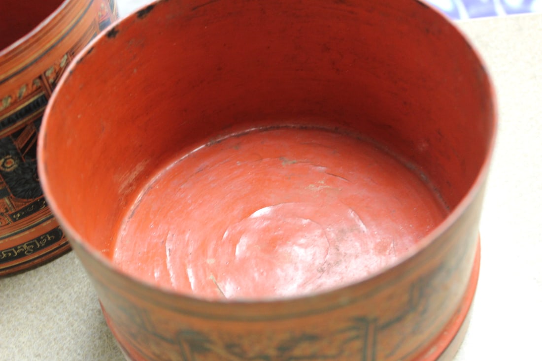 Oriental Antique Lacquer Box - 9