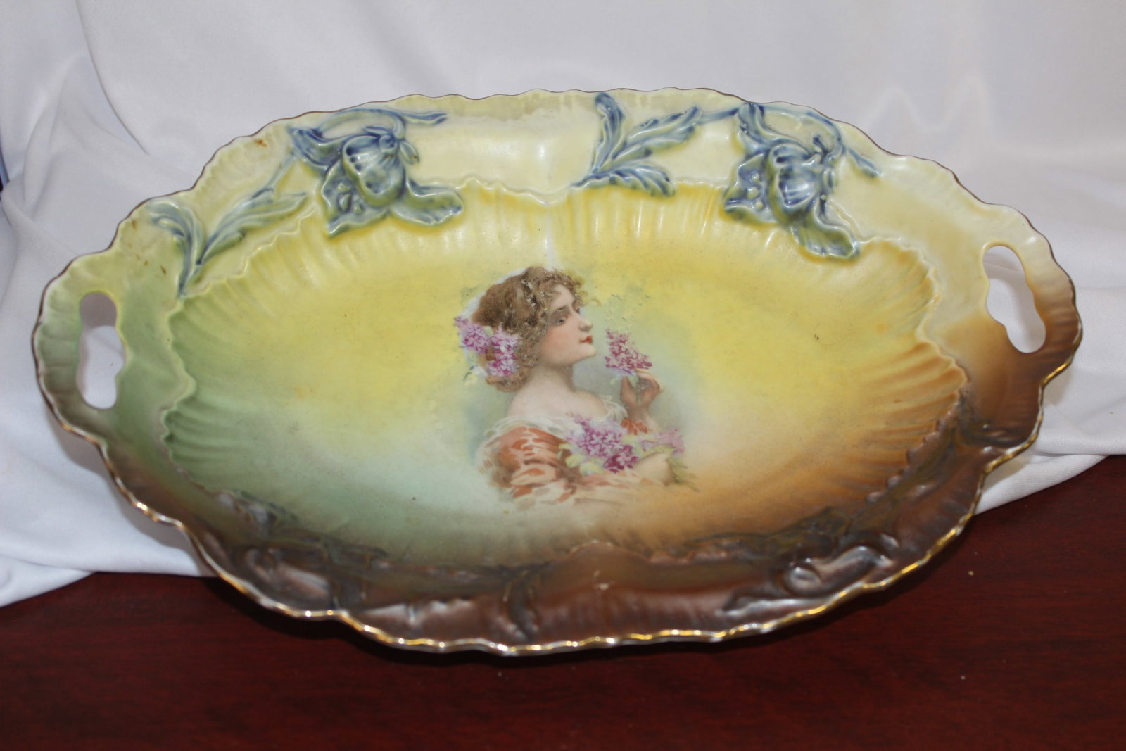 A Handpainted Two Handle Portrait Tray (1 of 12)
