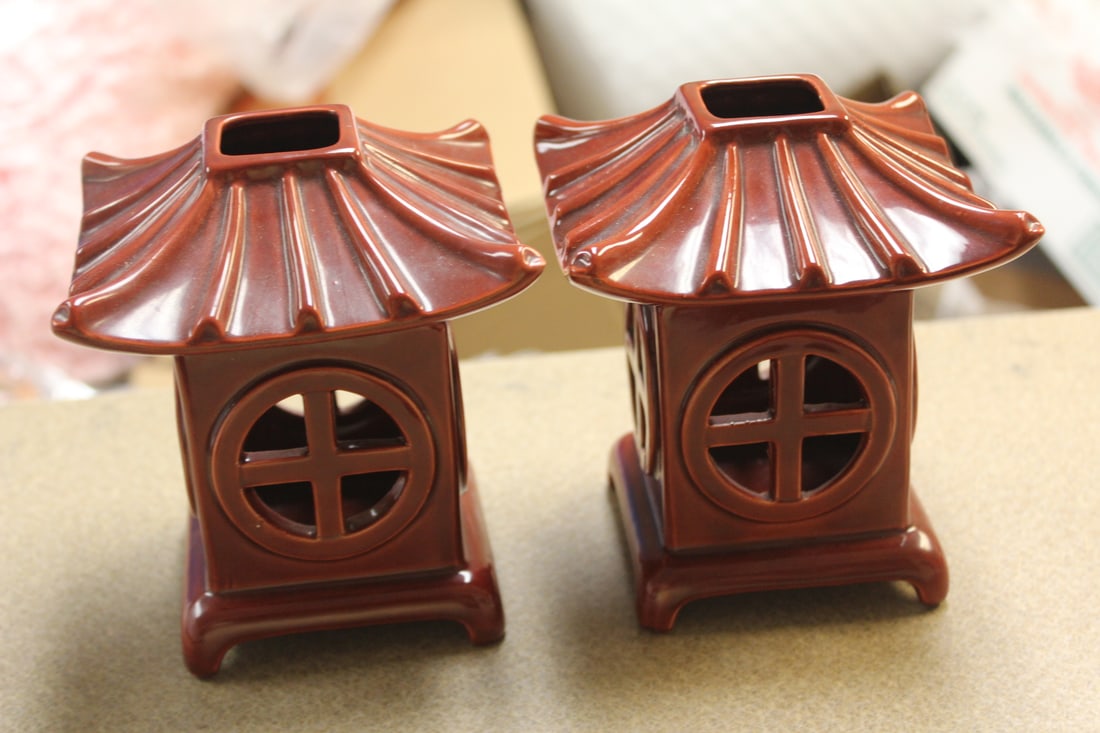 Rare Fitz and Floyd Votive Pagoda Form Candle Holders (1 of 5)
