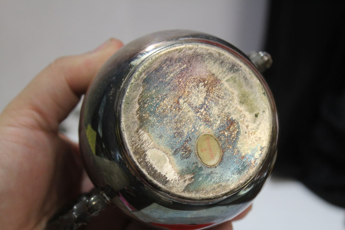 A Silverplated Cream and Sugar Container - 4