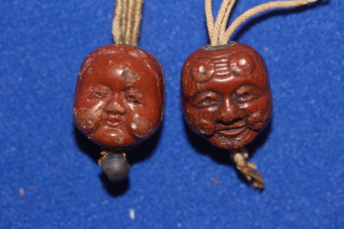 A Rare Japanese Double Face Beads: most likely 19 th century