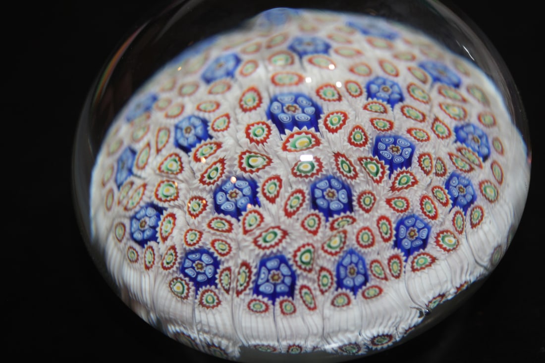 Millefiori Artglass Paperweight: 2 1/2" in diameter - beautifully done