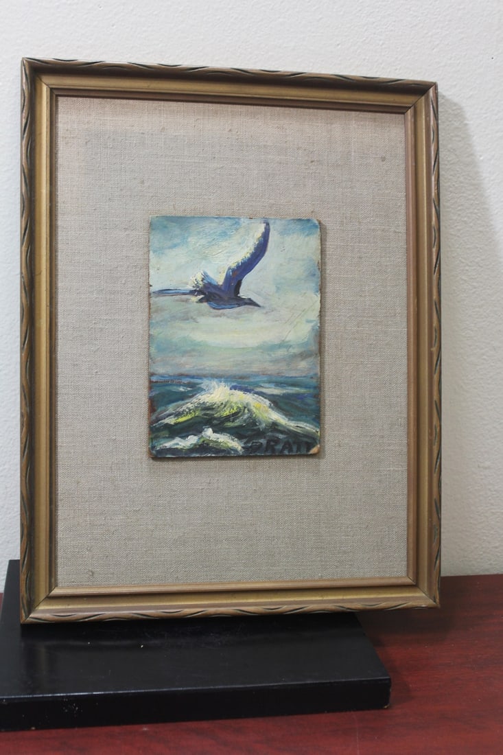 An Oil on Board by Samuel Pratt: listed artist - overall= 16" x 12 1/4" - sight= 7" x 5"