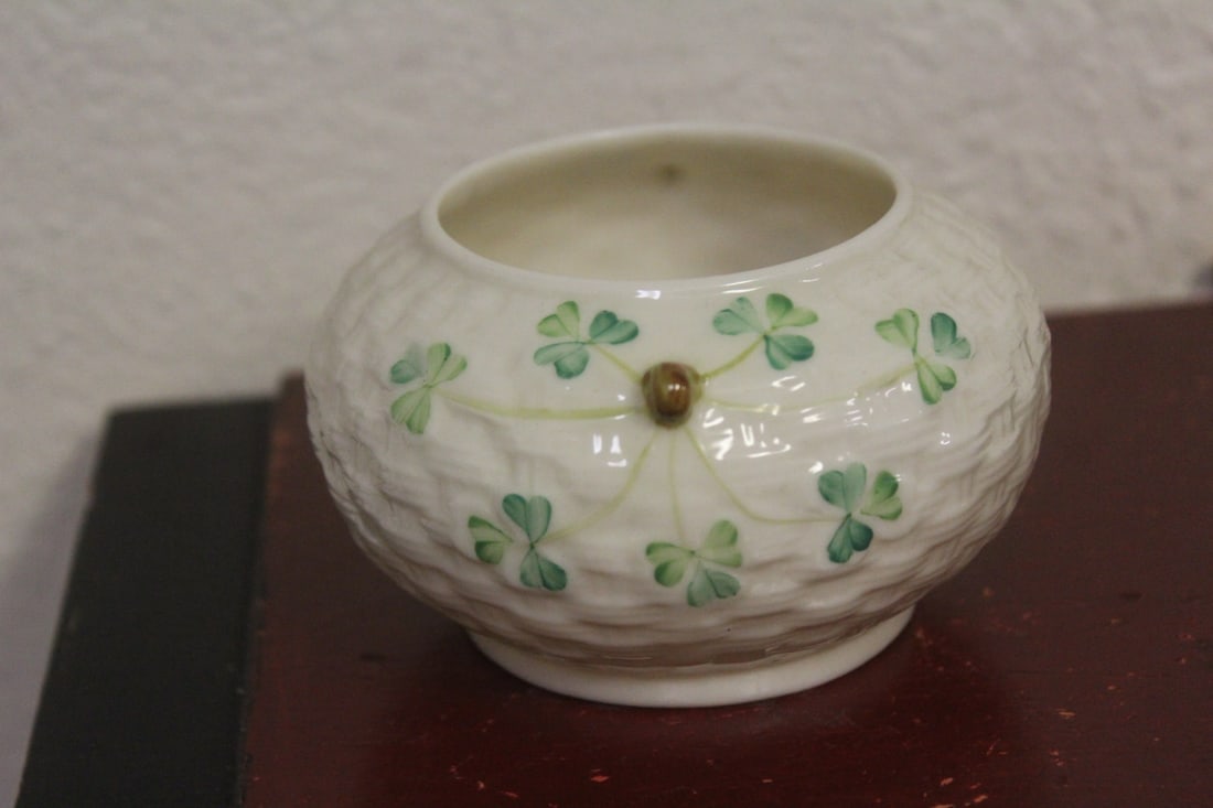 A Belleek Sugar Container - 2