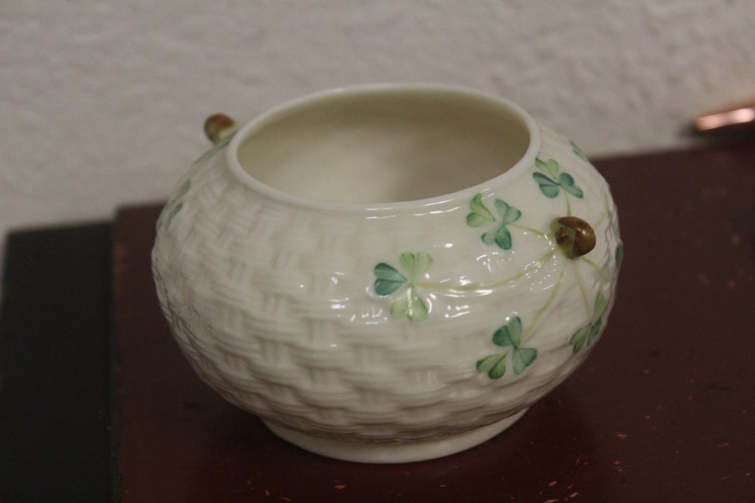 A Belleek Sugar Container - 3