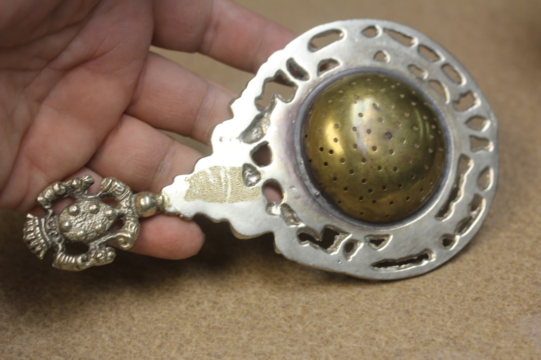 Ornate Silverplate Tea Strainer - 2