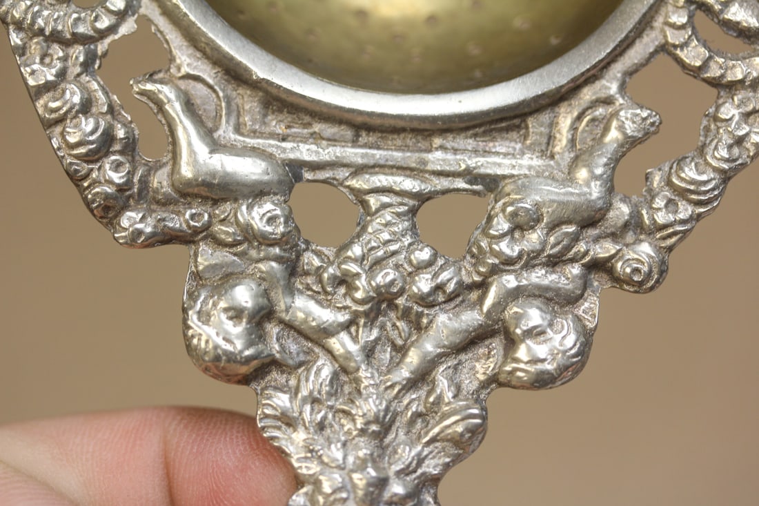 Ornate Silverplate Tea Strainer - 4