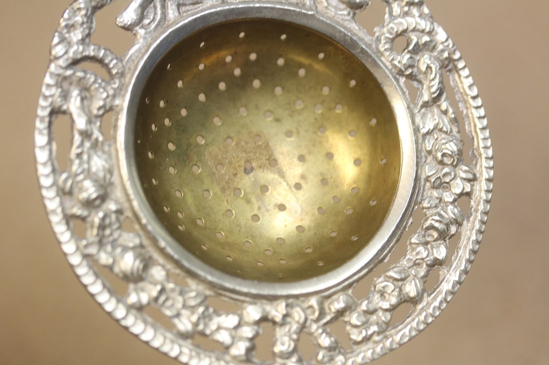 Ornate Silverplate Tea Strainer - 6