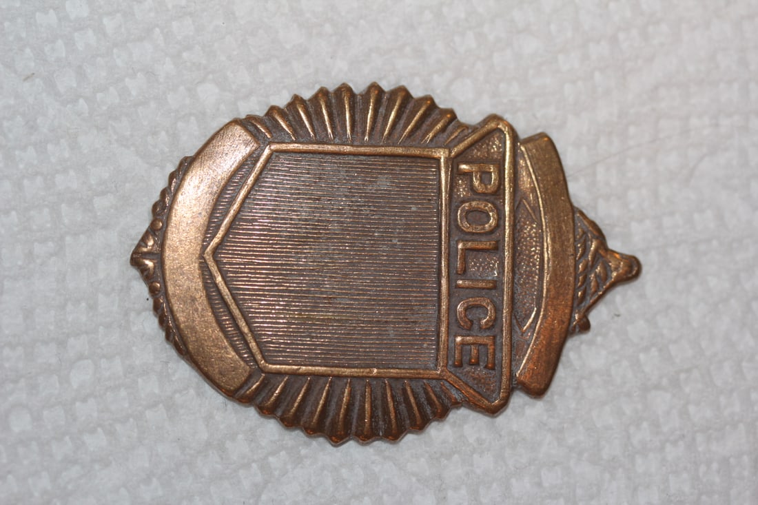 Brass Police Badge: most likely replica