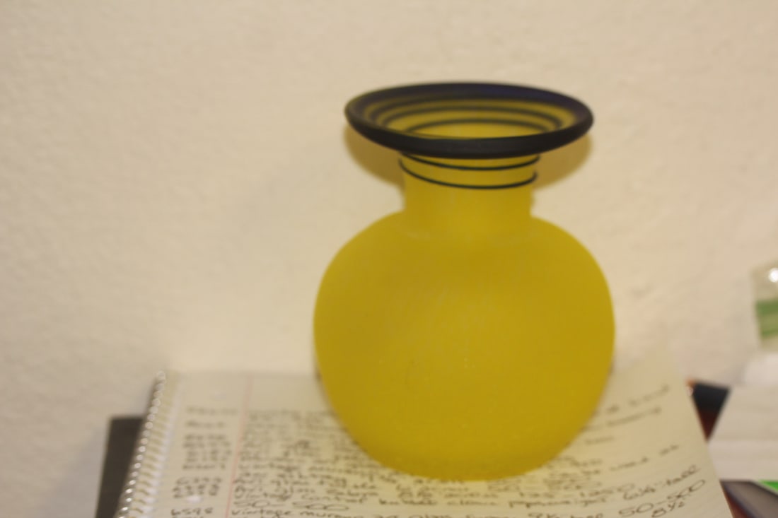 Satin Art Glass Vase: 5 1/8" tall