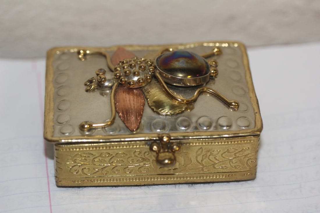 Lunacy Trinket Box: hand hammered - 3 inches wide