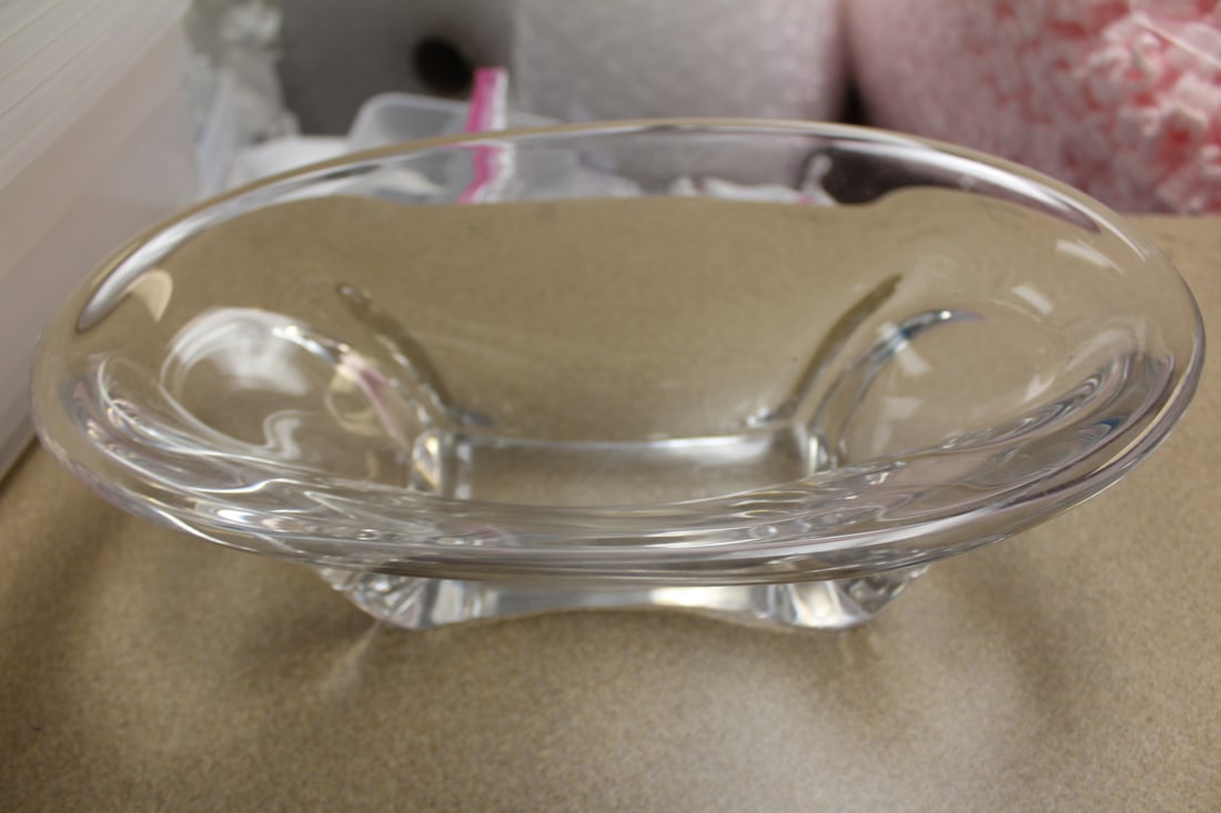 Signed Heavy Lead Crystal Bowl: 13 1/4" across