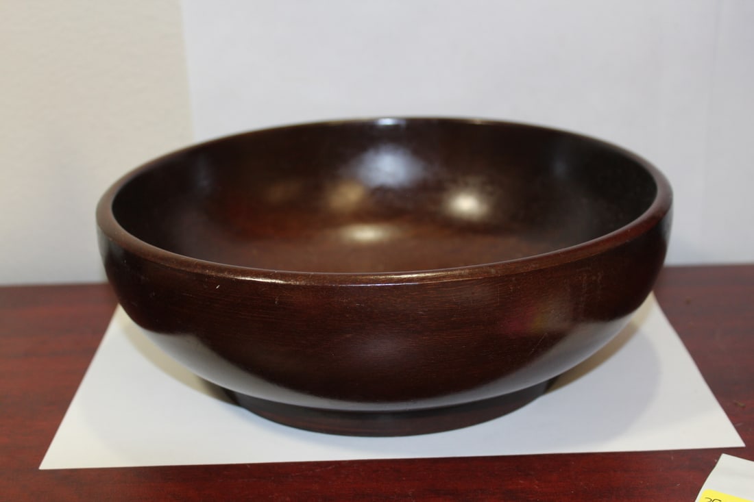 A Midcentury Modern Bowl: Wood construction - well made - 9 3/4" in diameter