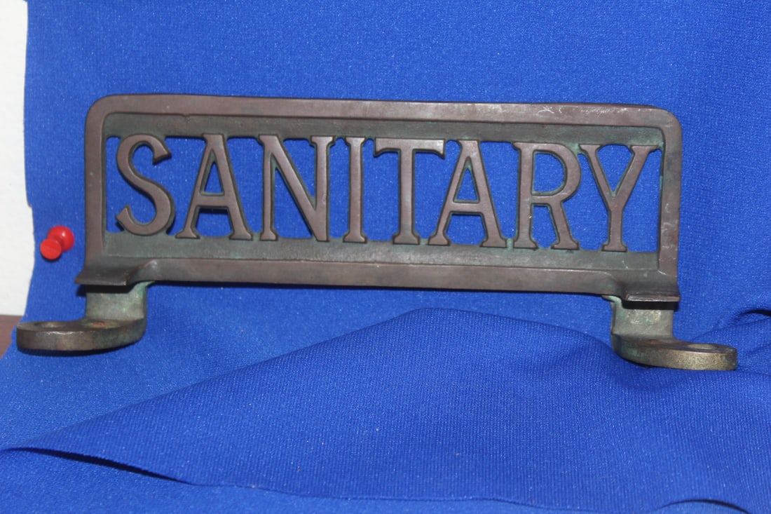 A Vintage/Antique "Sanitary" Sign: most likely 1930's - approximately 9 1/2" across