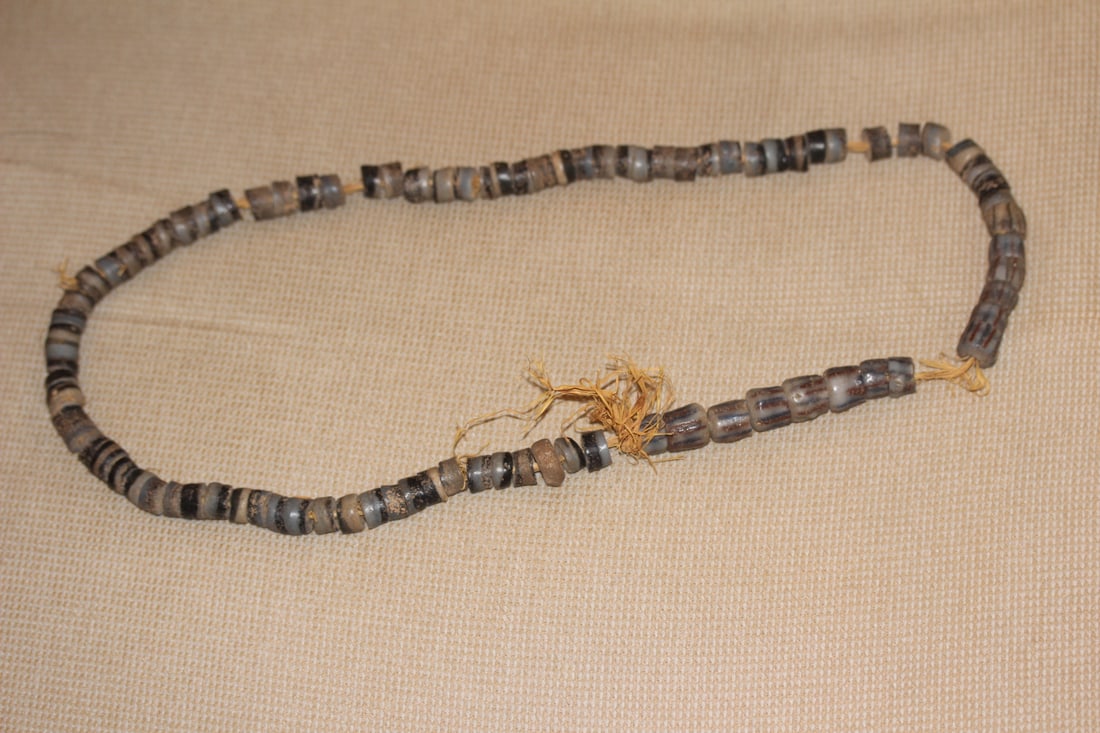 Ethnic Stone Bead Necklace: 18 1/2" long - type of stone is unknown
