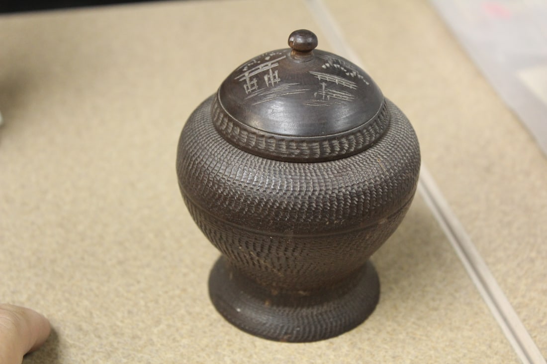 Chinese Wooden Jar - 2
