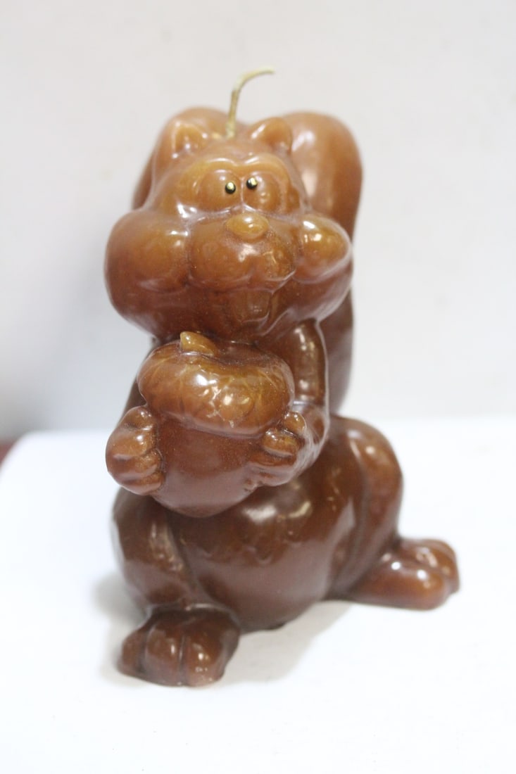 A Racoon Candle: 5 inches tall - unused