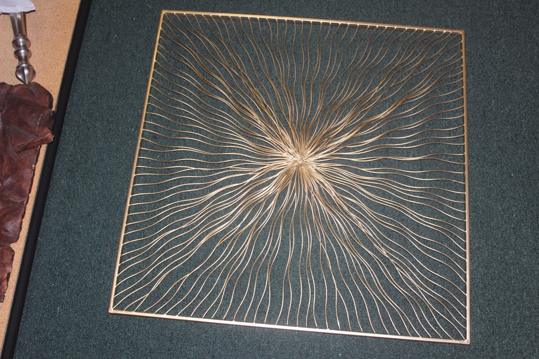 Mid Century Style Metal Wall Hanger: mid century or mid century modern-style - 28" square