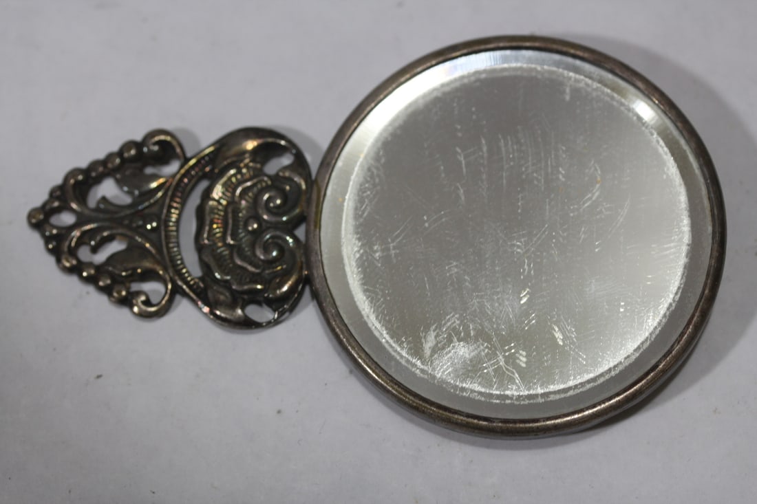 A Dutch Silverplated Repousse Mirror - 4