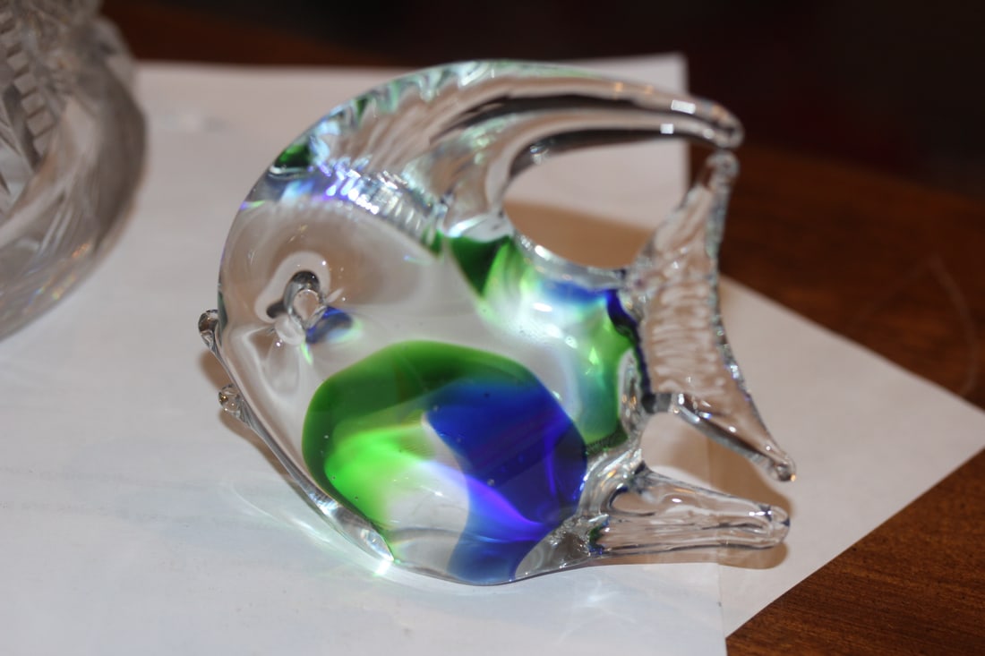 Art Glass Angel Fish: 3 5/8" tall