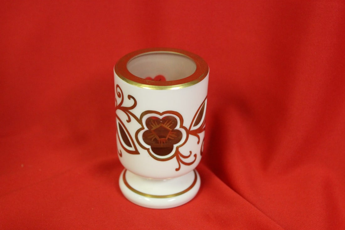 A Bohemian Toothpick Holder: 3 1/8" tall