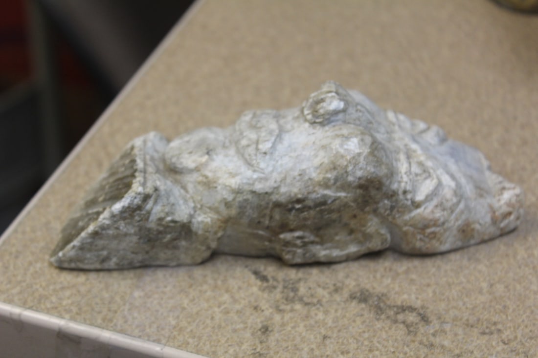 Stone Carving of a Face: appeared to be old - 6 1/2" across