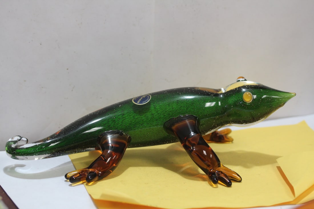 A Murano Art Glass Lizzard: 11 3/8" long