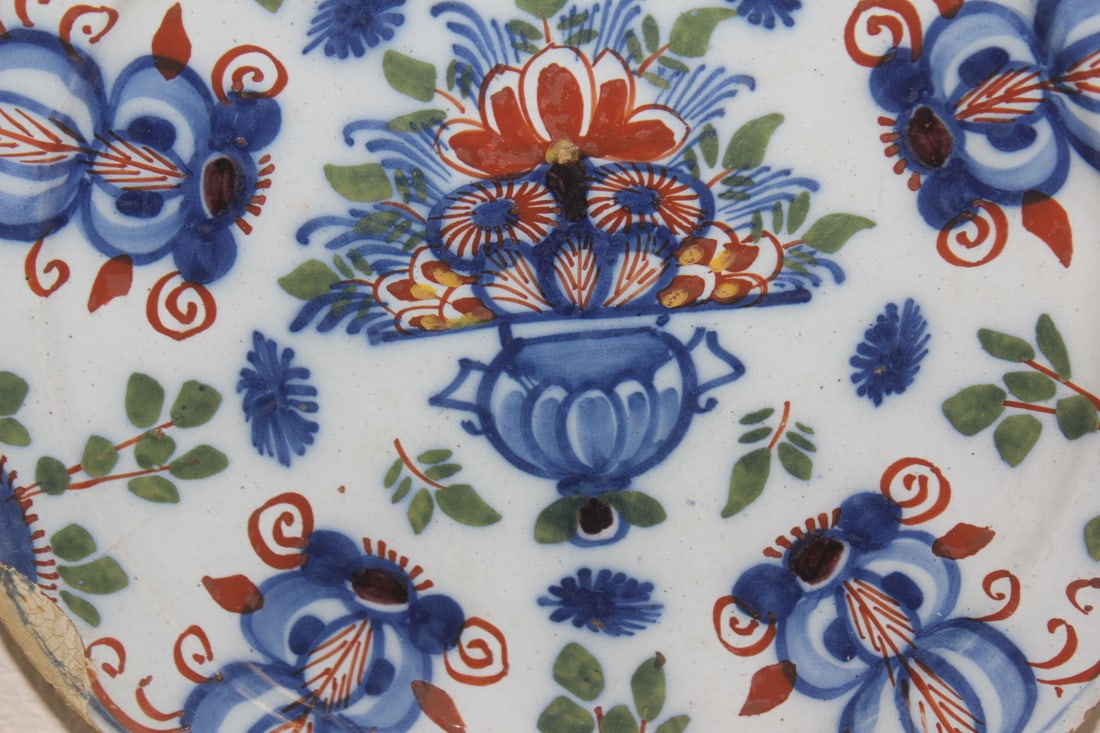 Antique Polychrome Delft Plate - 5