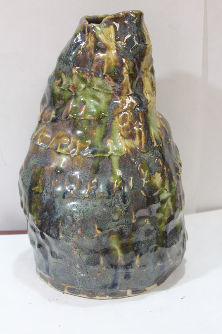 A Signed LBM Art Pottery Vase: 10 1/2" tall