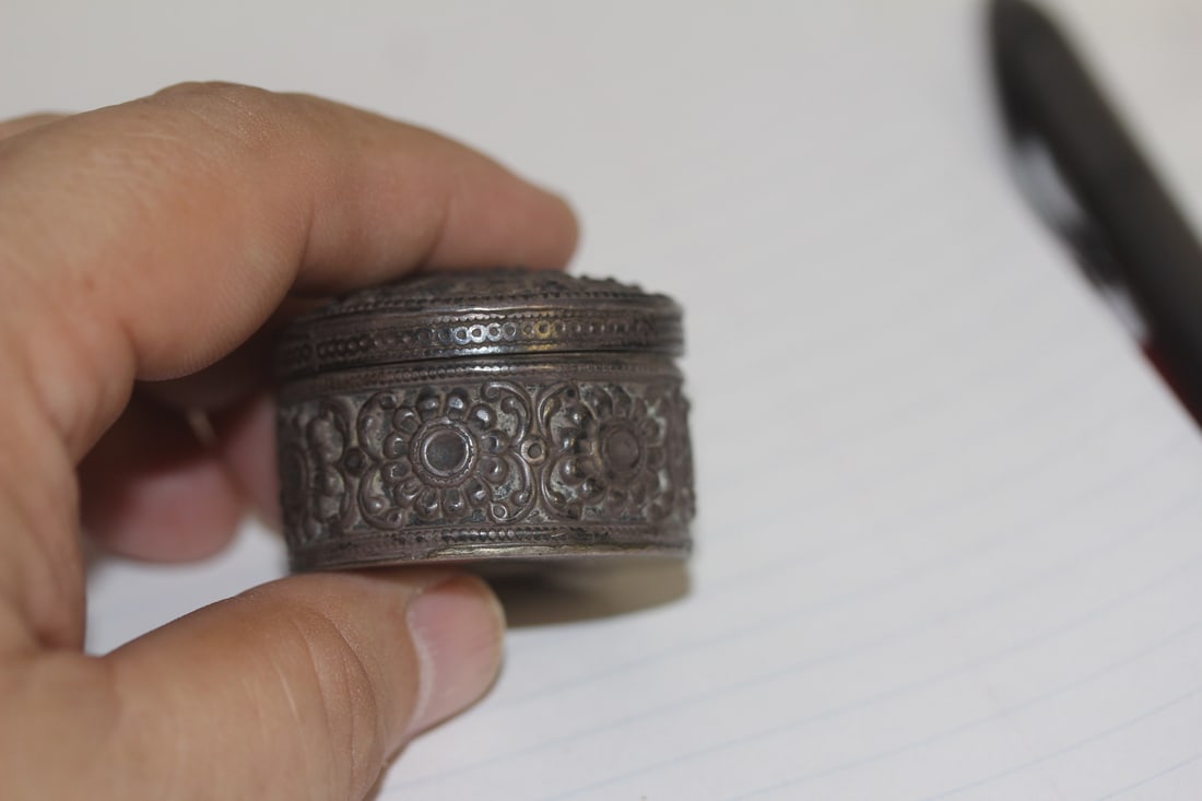 Oriental Silver Pill Box - 3