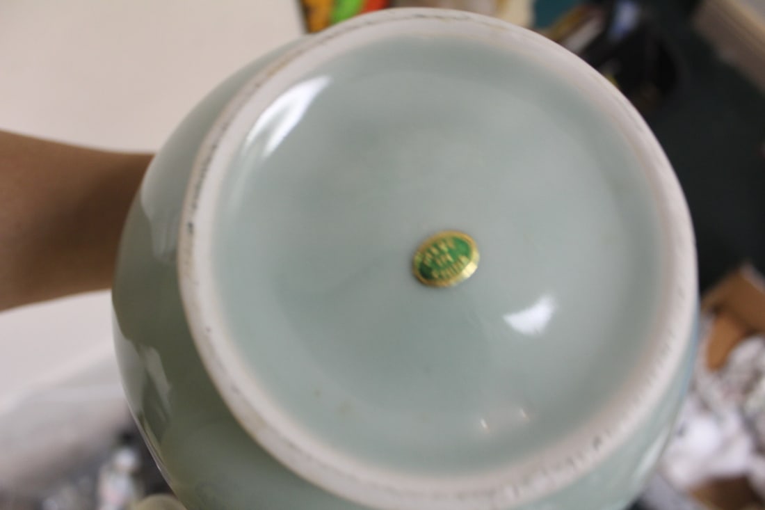 Chinese Celadon Elephant Vase - 5