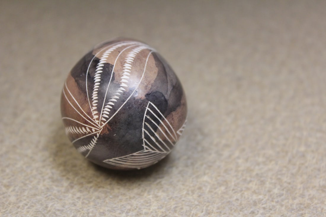 Carved Stone Fish Egg - 3