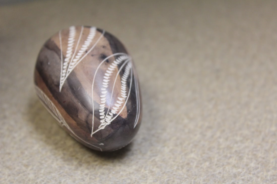 Carved Stone Fish Egg - 4
