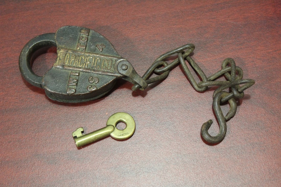 A Rare Antique Pacific Lock with Key: as shown