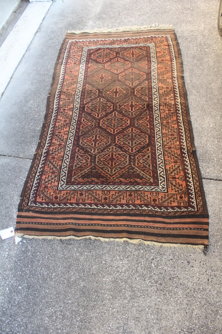 Antique/Vintage Oriental Rug: 69" x 37"