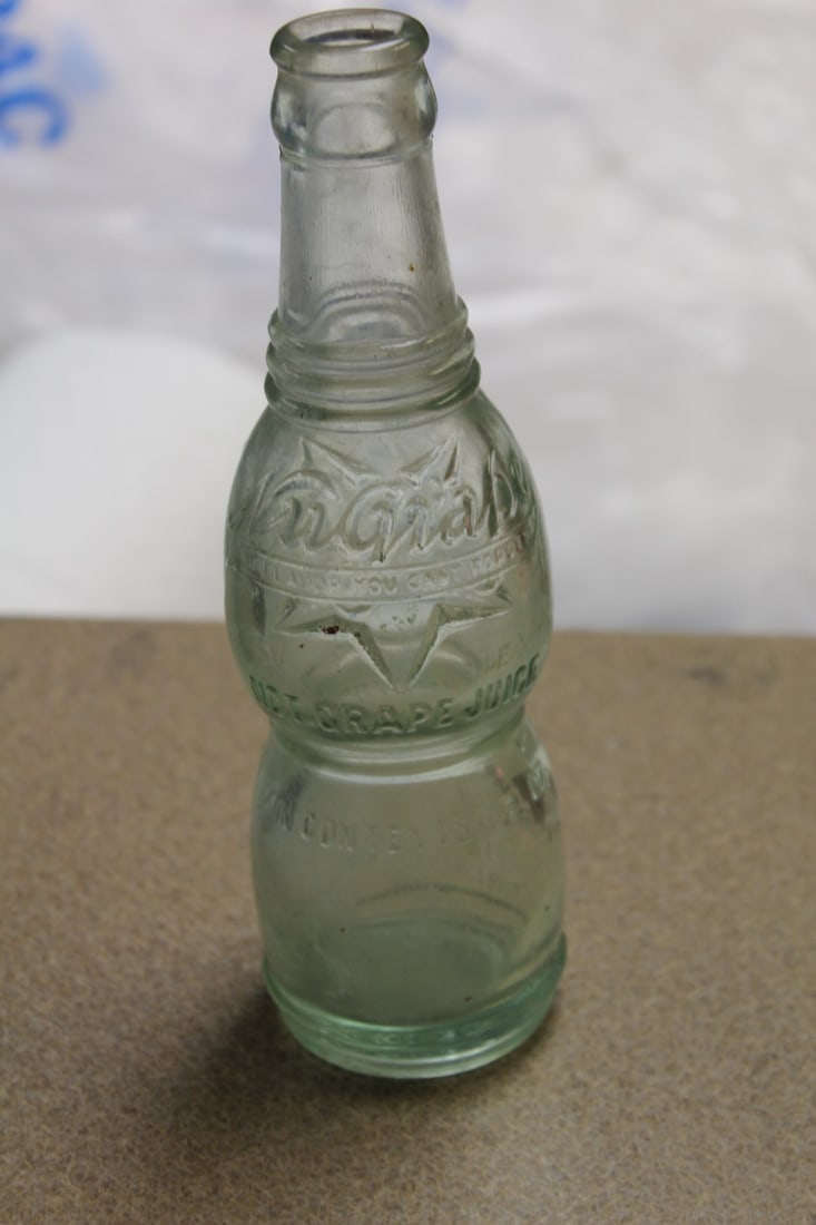 Vintage Rare Grape Soda Bottle: West Palm Beach, Florida - 7 7/8" tall