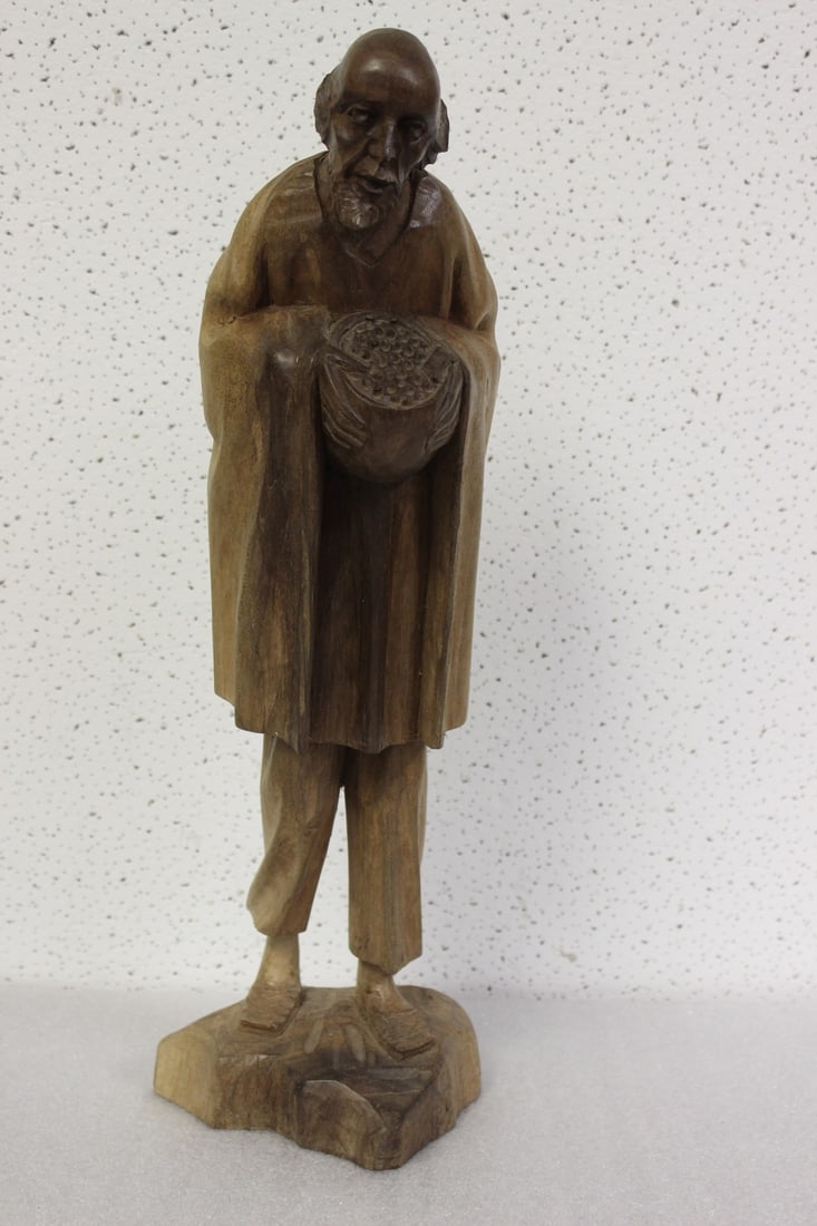 A Wooden Sculpture: 16 1/2" tall
