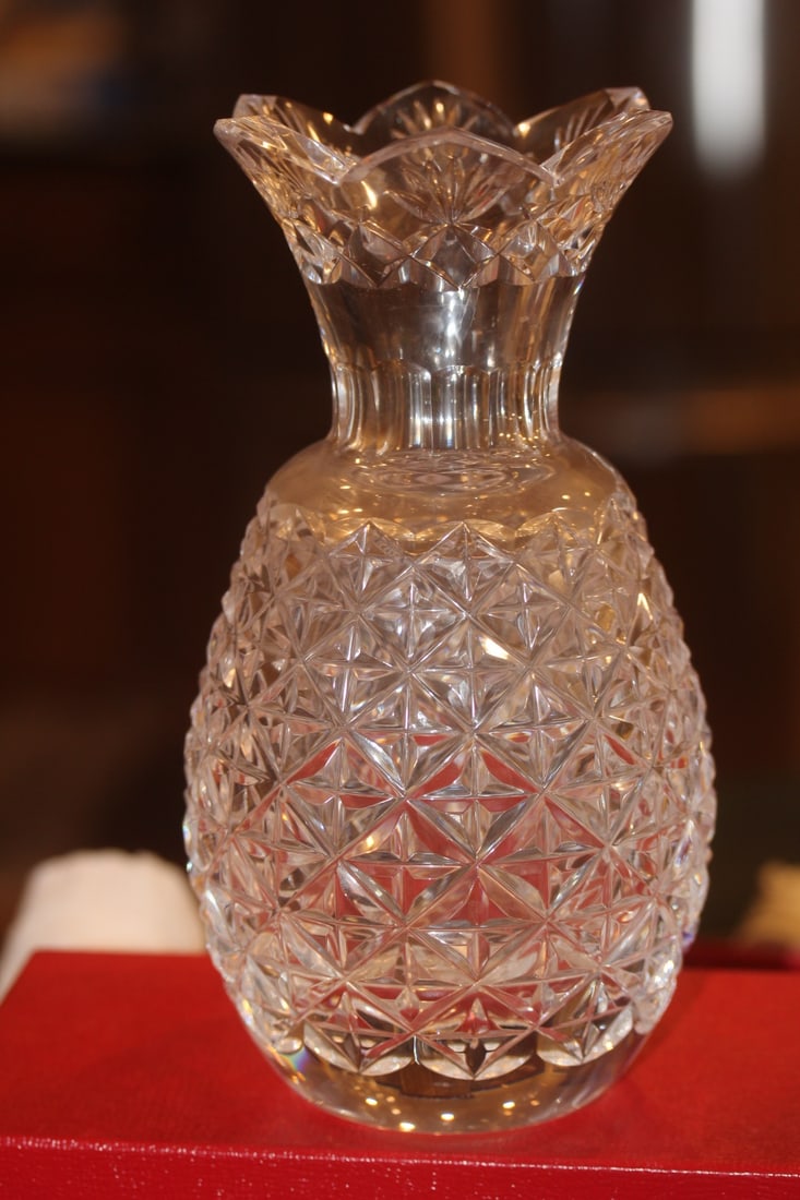 Rare Waterford Pineapple Form Vase: 8 1/4" tall - marked - retired