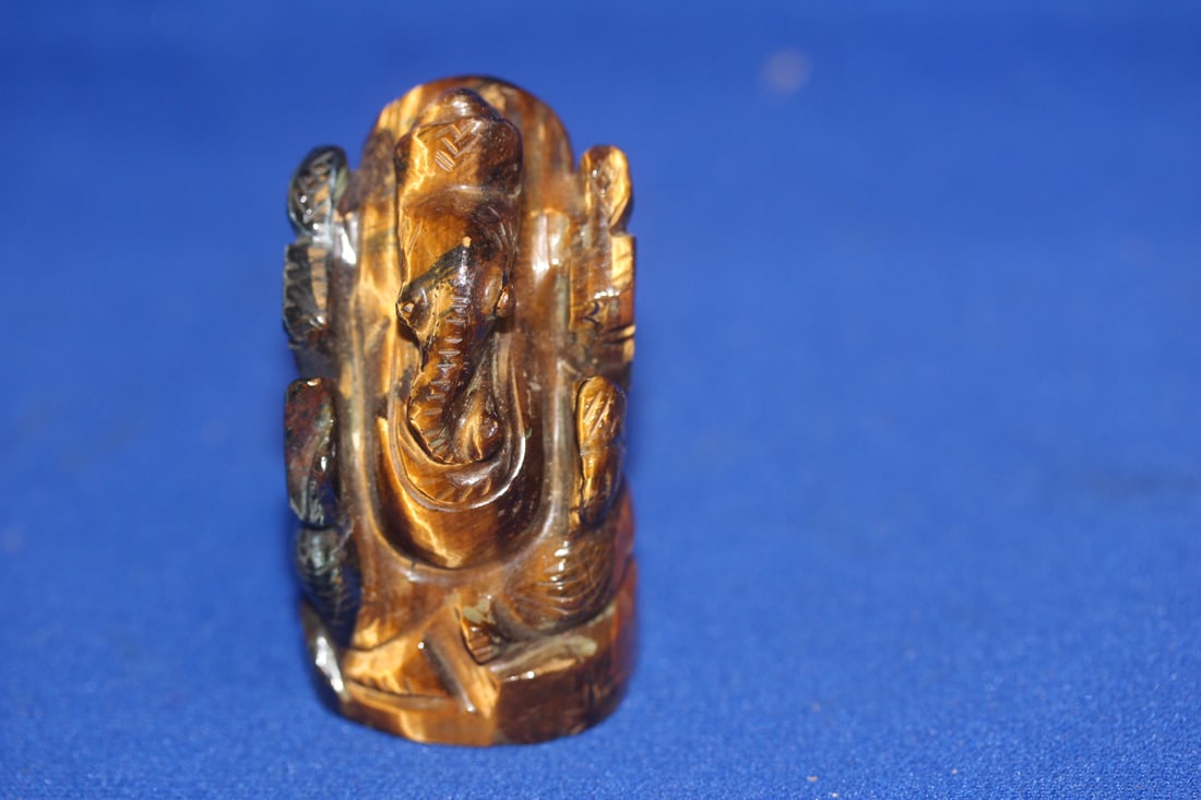 Tiger Eye Small Elephant Statue: 2 1/2" tall