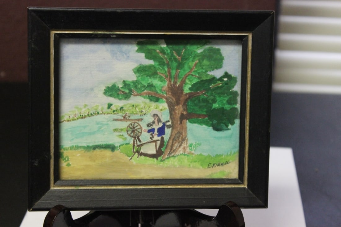 A Watercolour by Listed Artist E. Kimmel: Overall= 6" x 5"