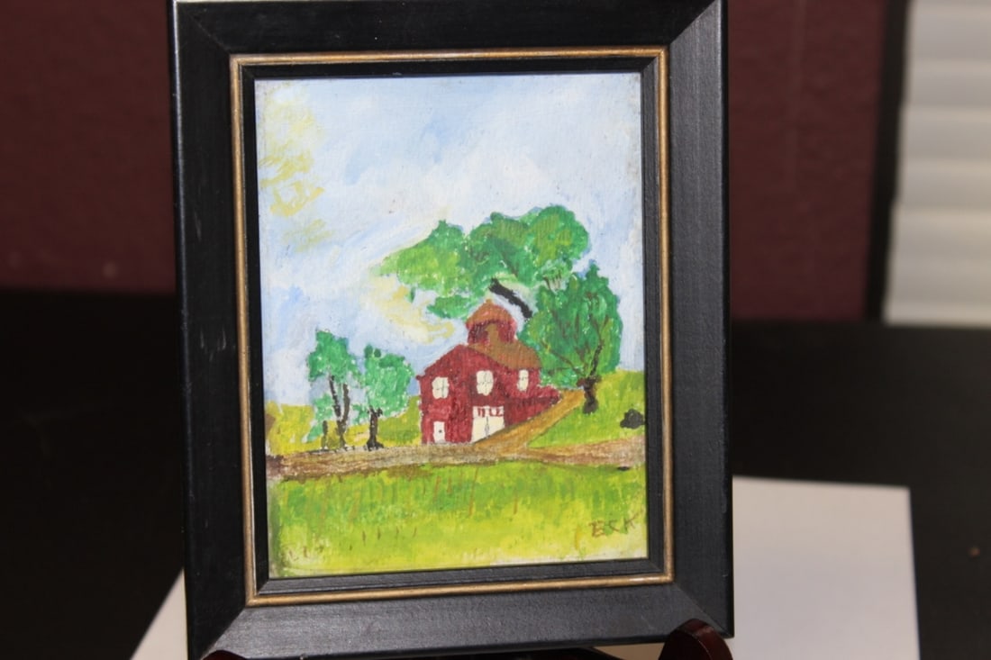 A Watercolour by Listed Artist E. Kimmel: Overall= 6" x 5"
