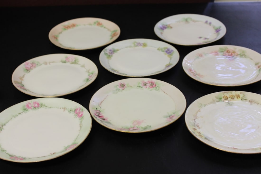 Lot of 8 Bavarian Bread Plates: Each measures 6 1/4" in diameter
