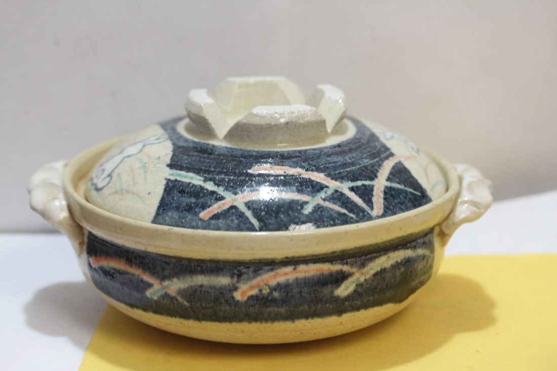 An Oriental Clay Pot: most likely Japanese - 8 1/4" across