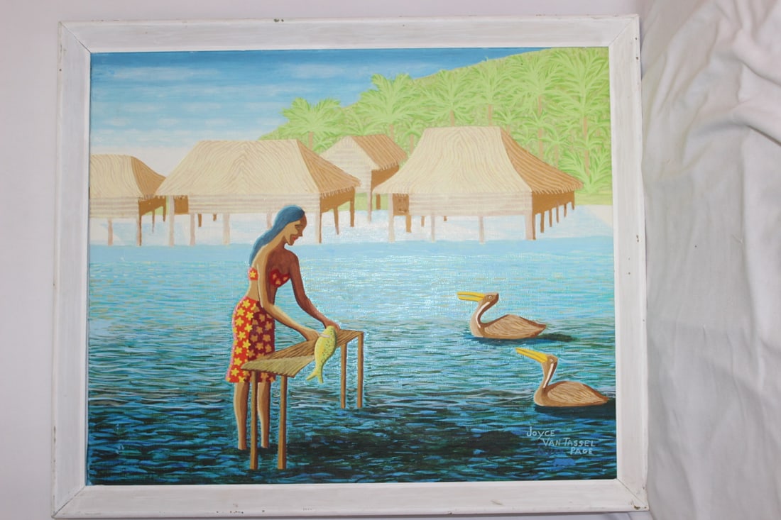 A Joyce Van Tassel Signed Oil on Canvas: Framed - 26" x 22" in overall - listed artist