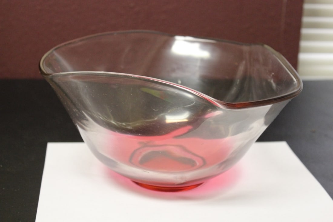 An Art(?) Glass Bowl: Unusual Shape - 9 1/2 inches in diameter