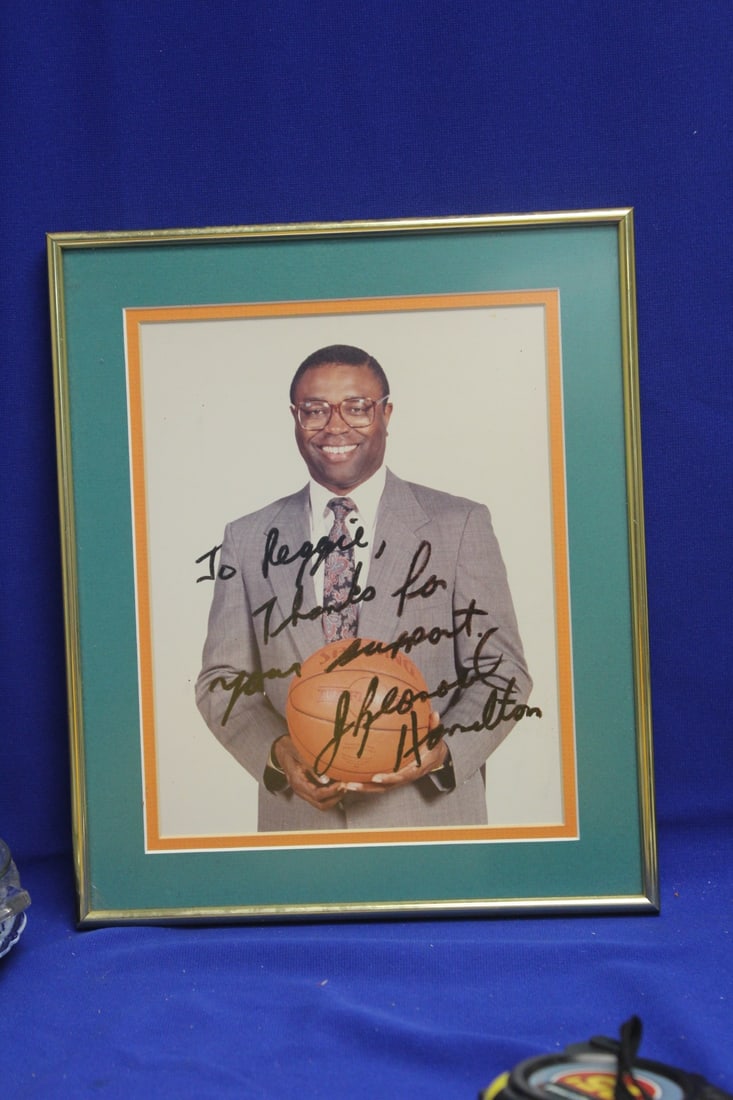 FSU Great Leonard Hamilton Autograph Photo: overall= 12 1/2" x 10 1/2"