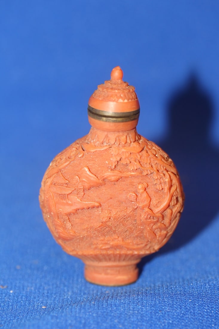 Resin Chinese Snuff Bottle: signed - 2 5/8" tall