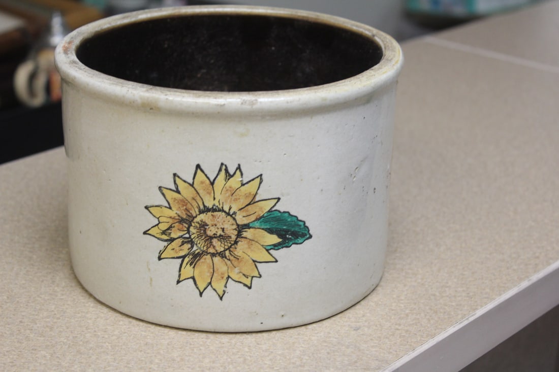 Stoneware Bowl: 5" tall x 7 1/2" in diameter